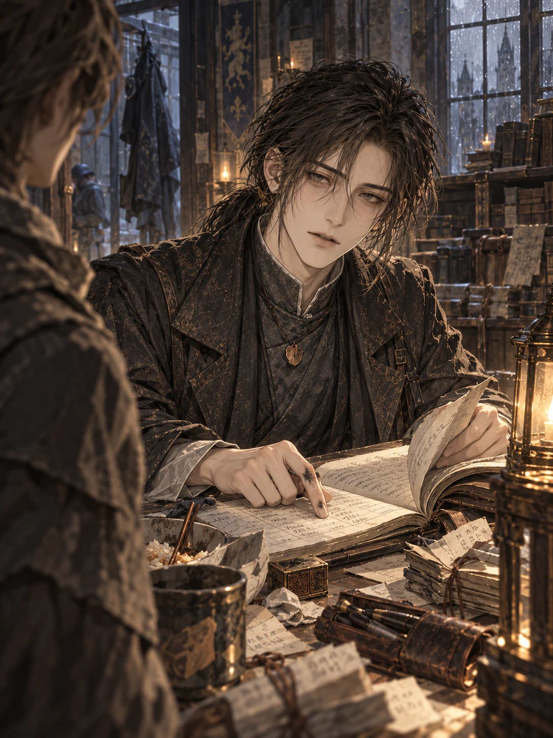 三岛：三岛的第二版人设插画，沿用已有角色外观，呈现独立的动作与场景。