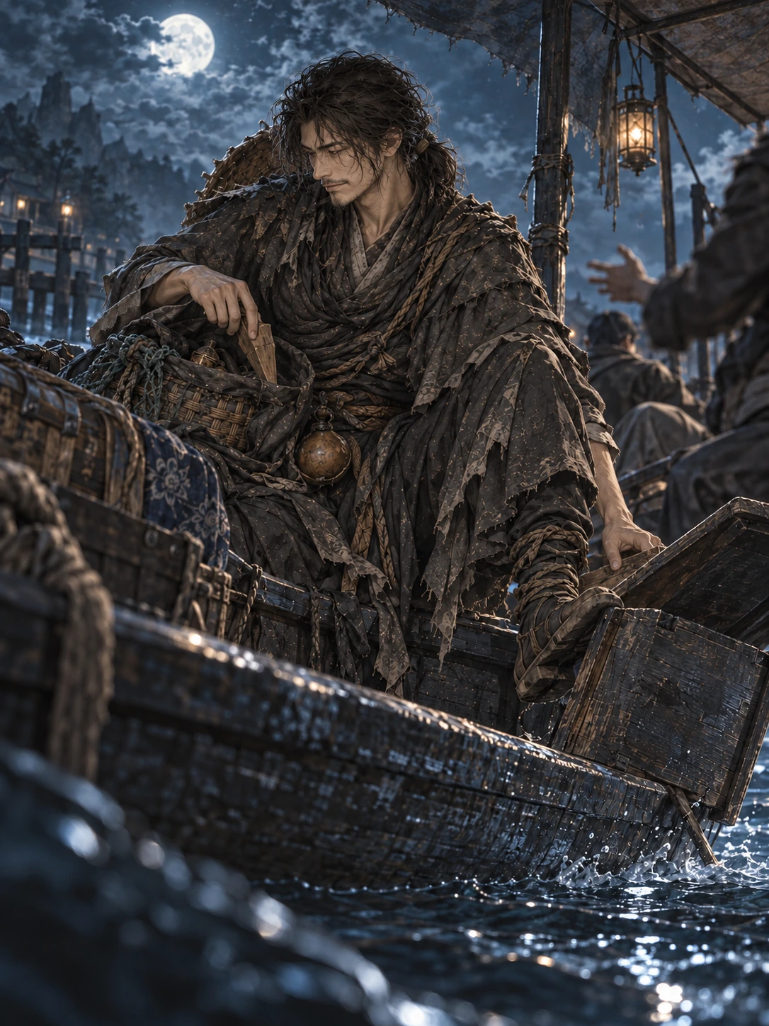 莫问：莫问的第二版人设插画，沿用已有角色外观，呈现独立的动作与场景。