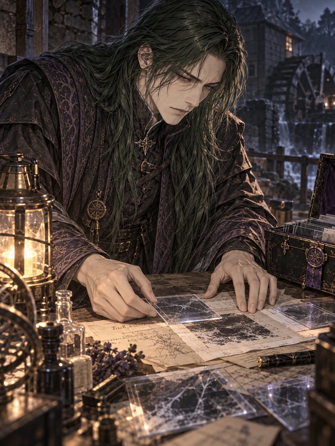 墨默：墨默的第二版人设插画，沿用已有角色外观，呈现独立的动作与场景。
